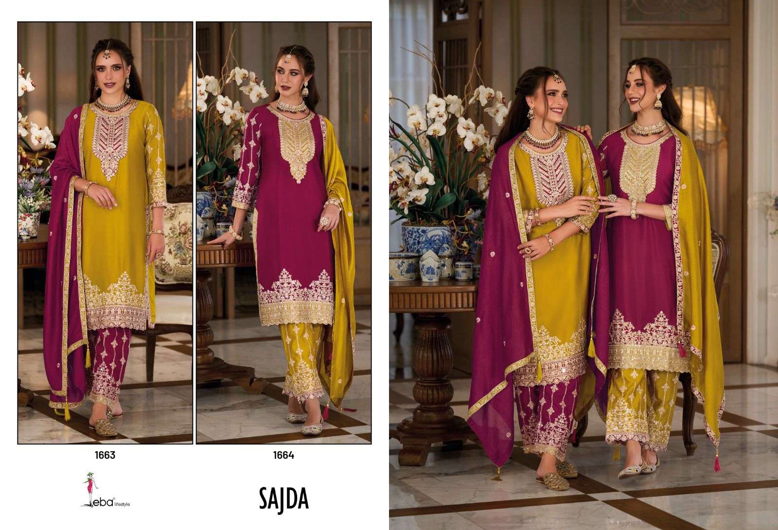 Eba Sajda 1663 And 1664 Designer Salwar Suits Wholesale catalog