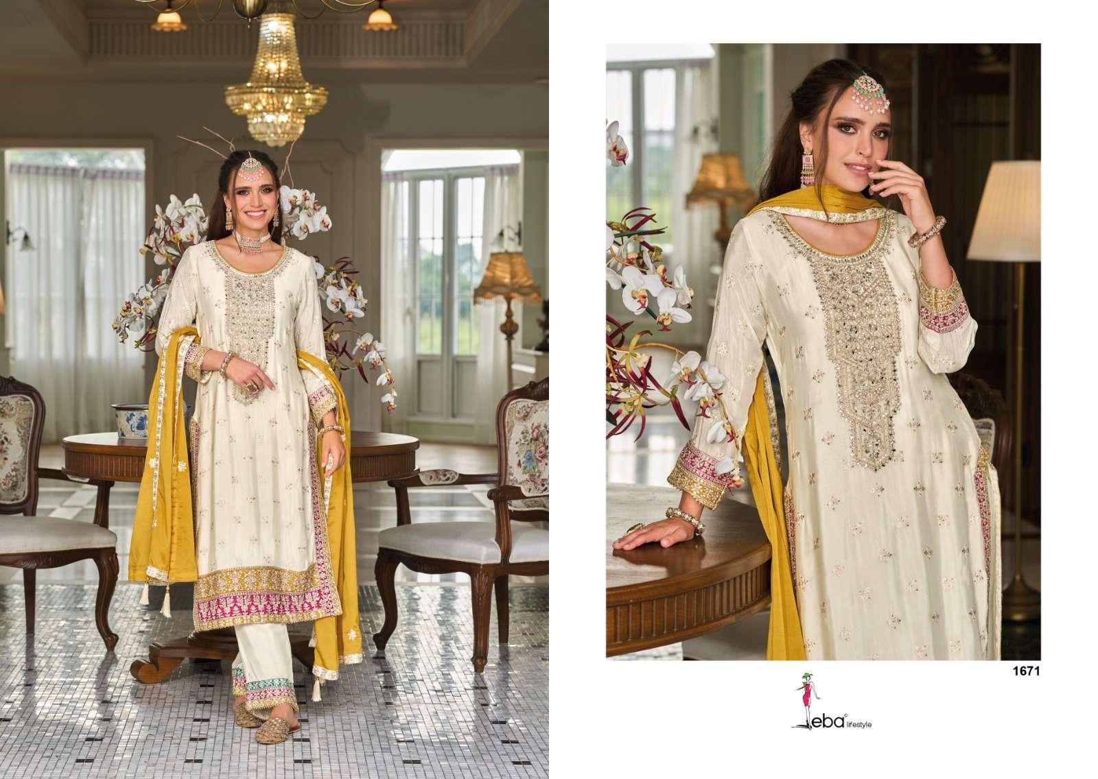 Eba Senisa Premium Silk Embroidered Salwar Suit Wholesale catalog