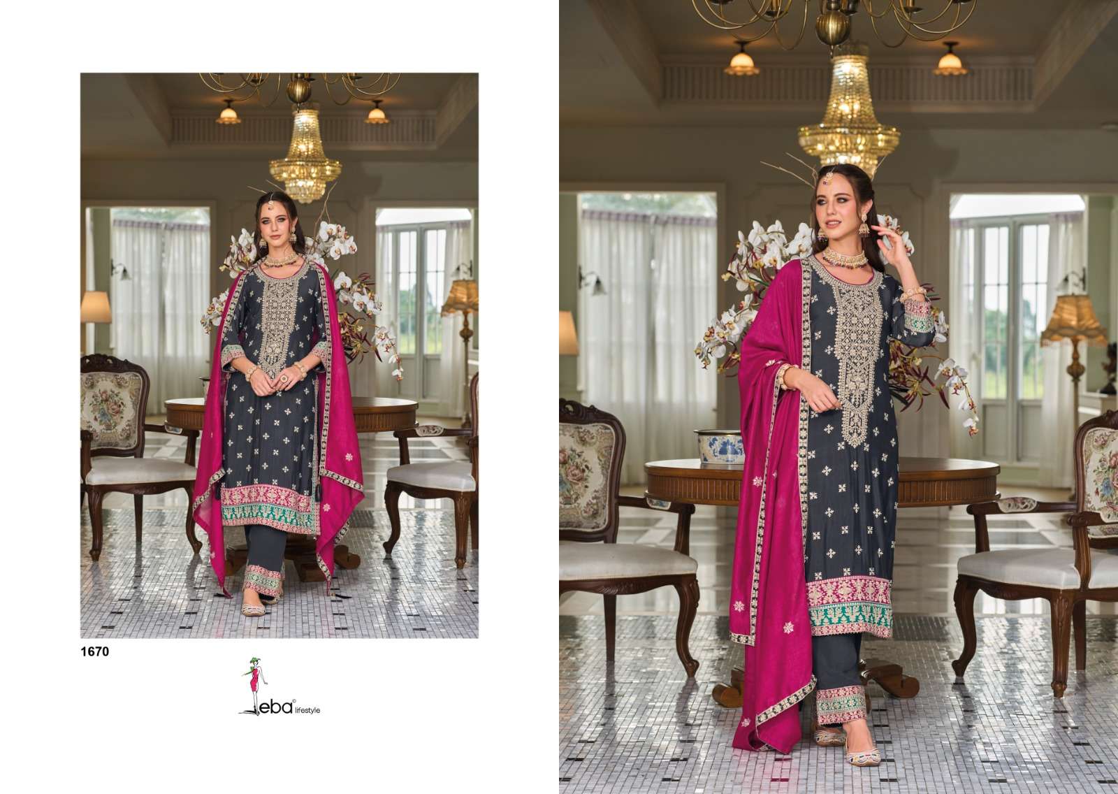 Eba Senisa Premium Silk Embroidered Salwar Suit Wholesale catalog