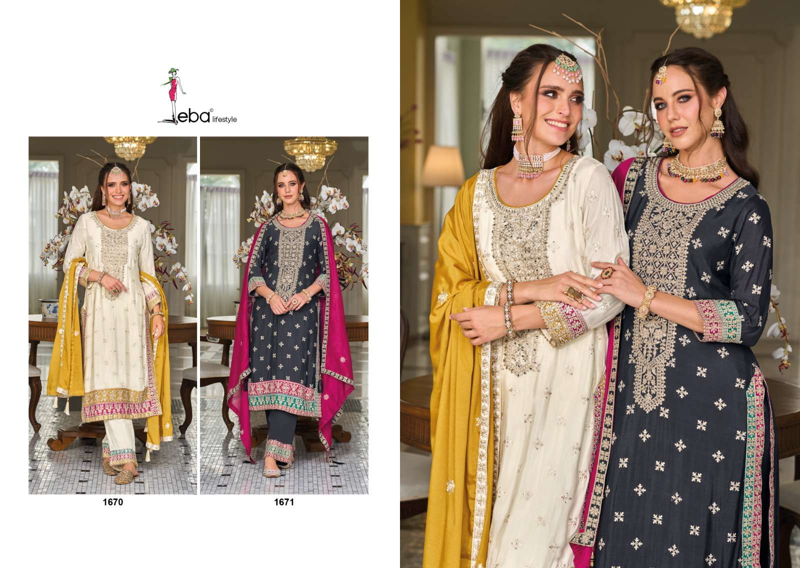Eba Senisa Premium Silk Embroidered Salwar Suit Wholesale catalog