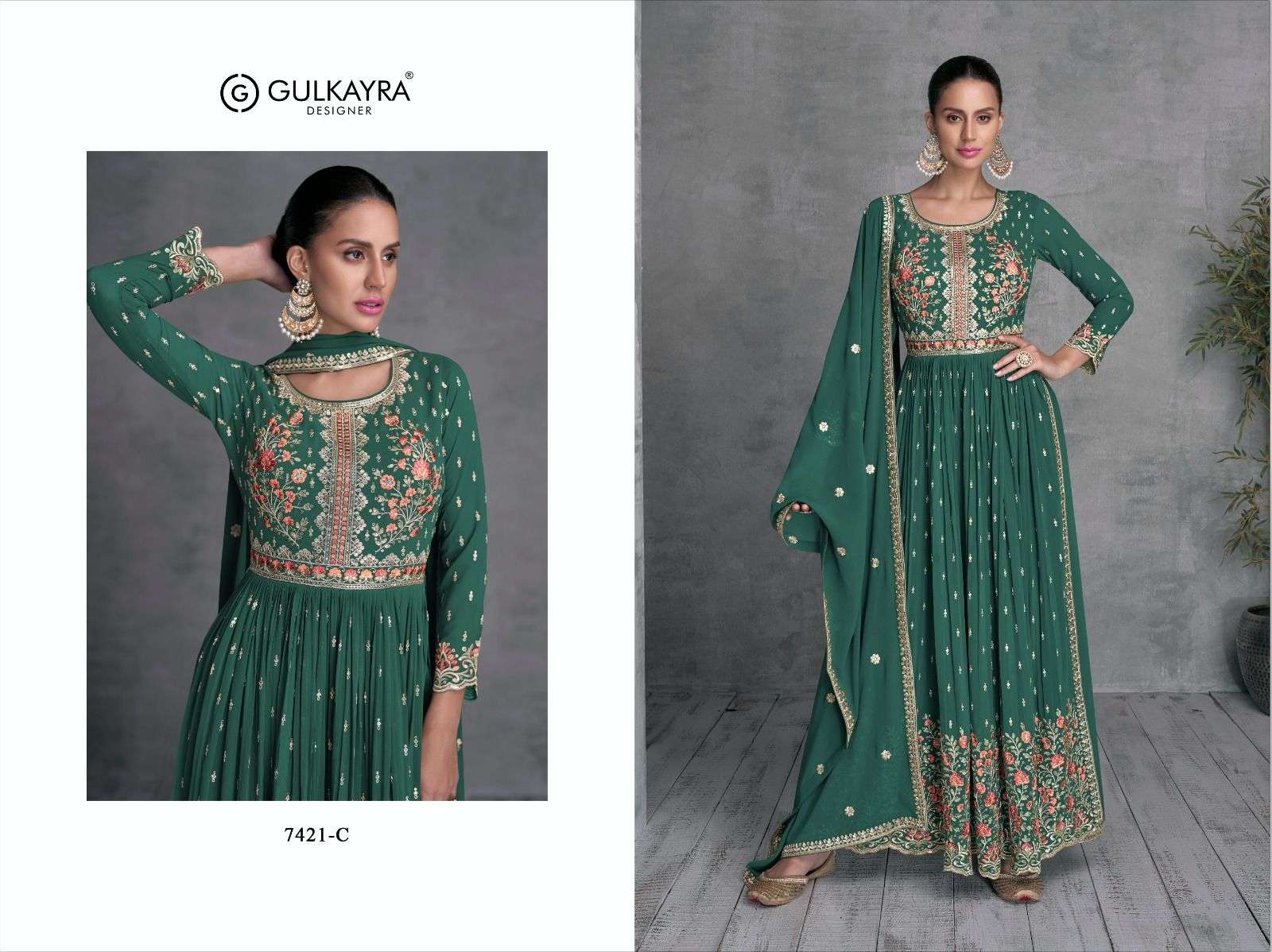 Gulkayra Rivva Real Georgette Designer Salwar Suits Wholesale catalog