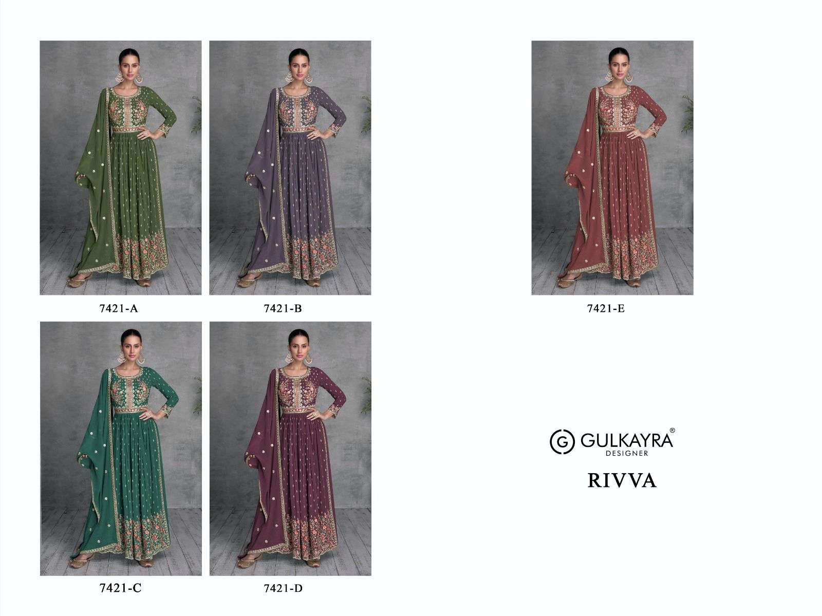 Gulkayra Rivva Real Georgette Designer Salwar Suits Wholesale catalog