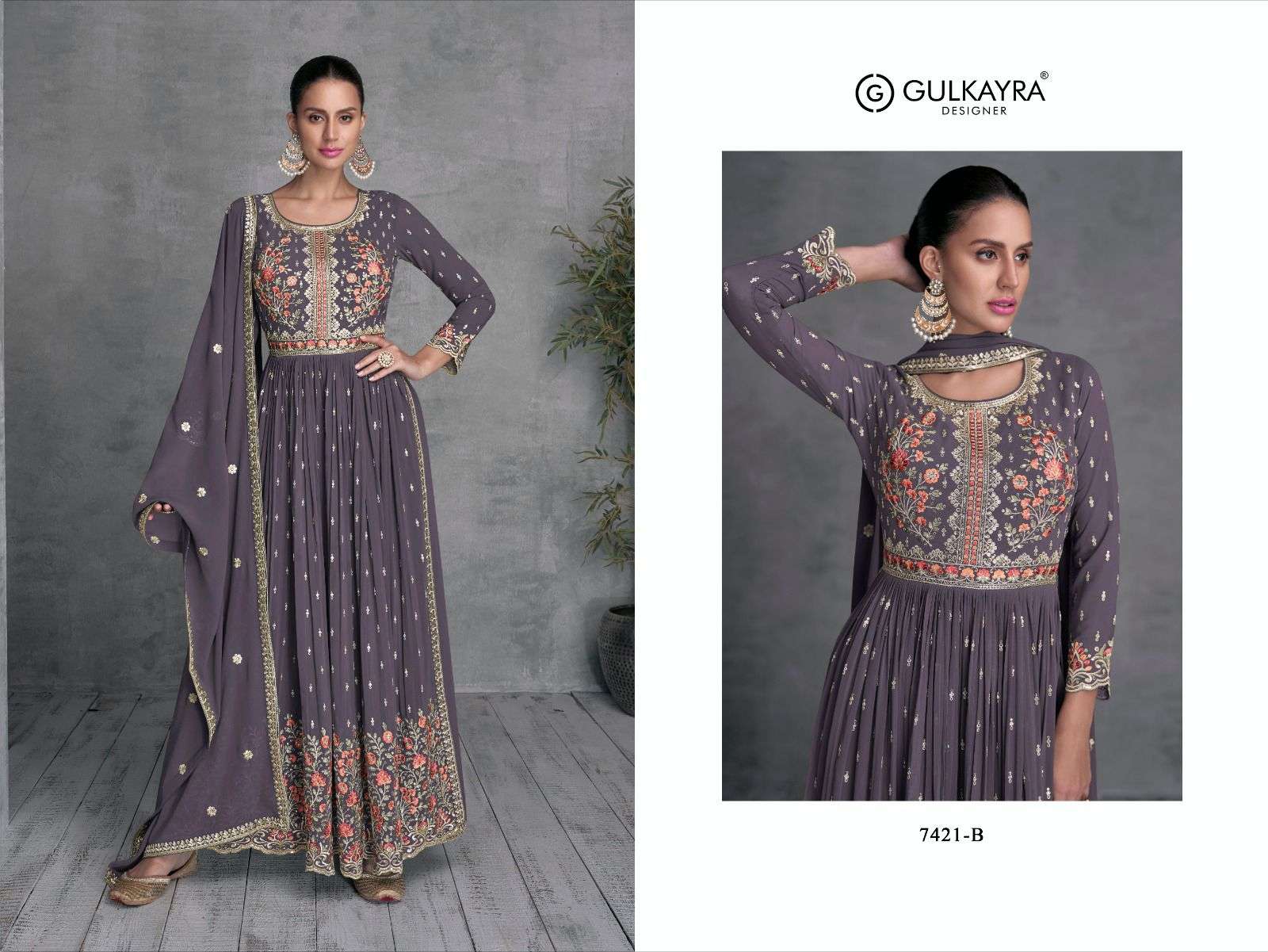 Gulkayra Rivva Real Georgette Designer Salwar Suits Wholesale catalog