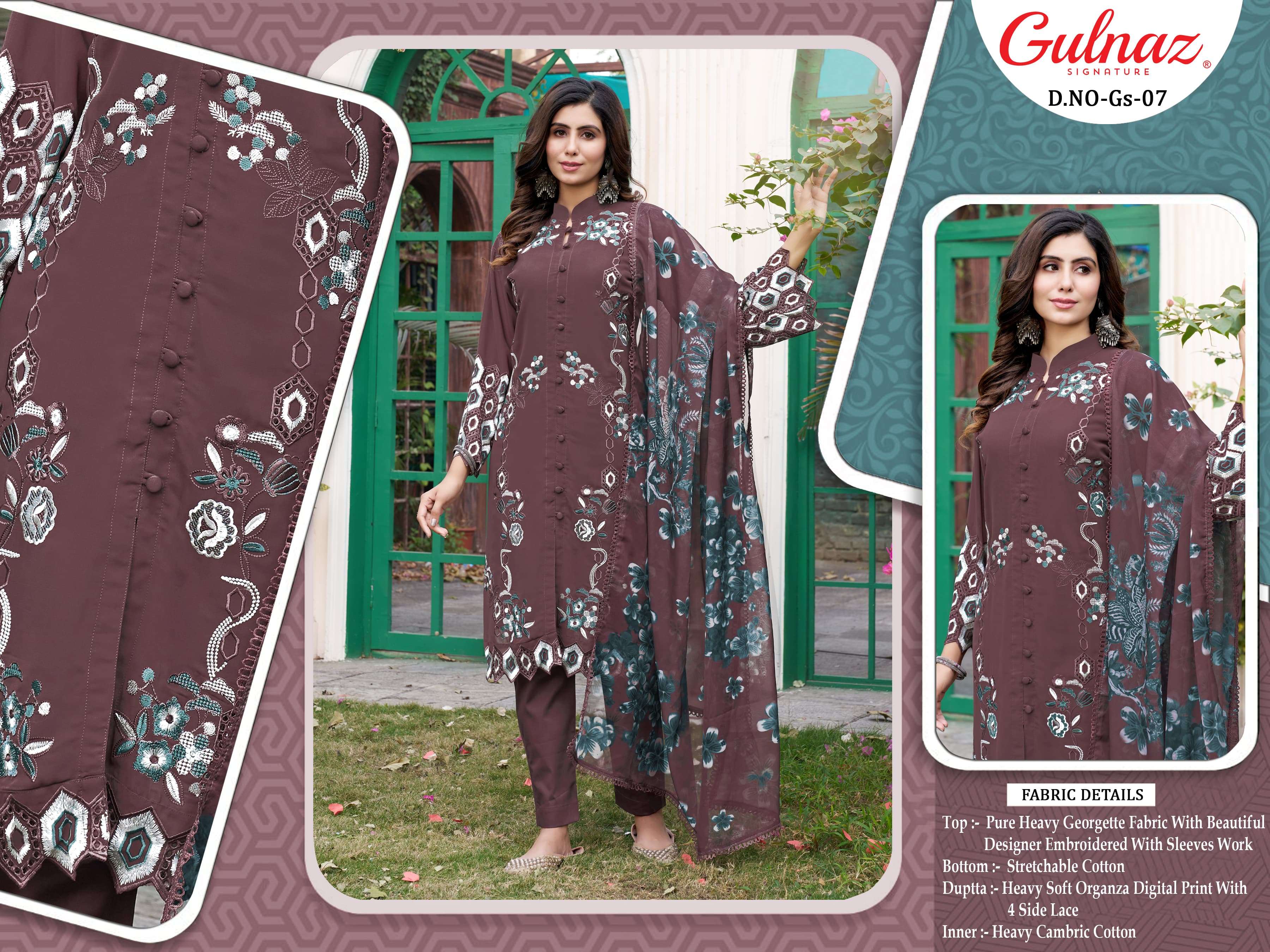 Gulnaz Gs 07 Georgette Pakistani Suits Wholesale catalog