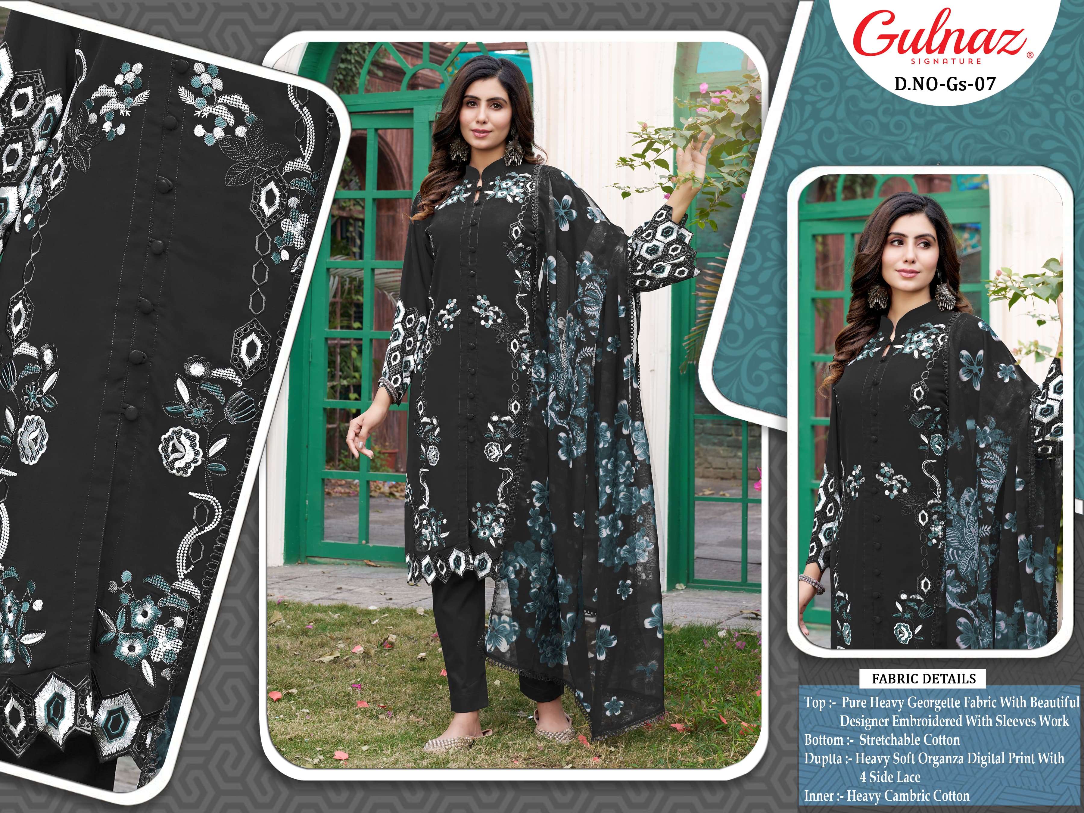 Gulnaz Gs 07 Georgette Pakistani Suits Wholesale catalog