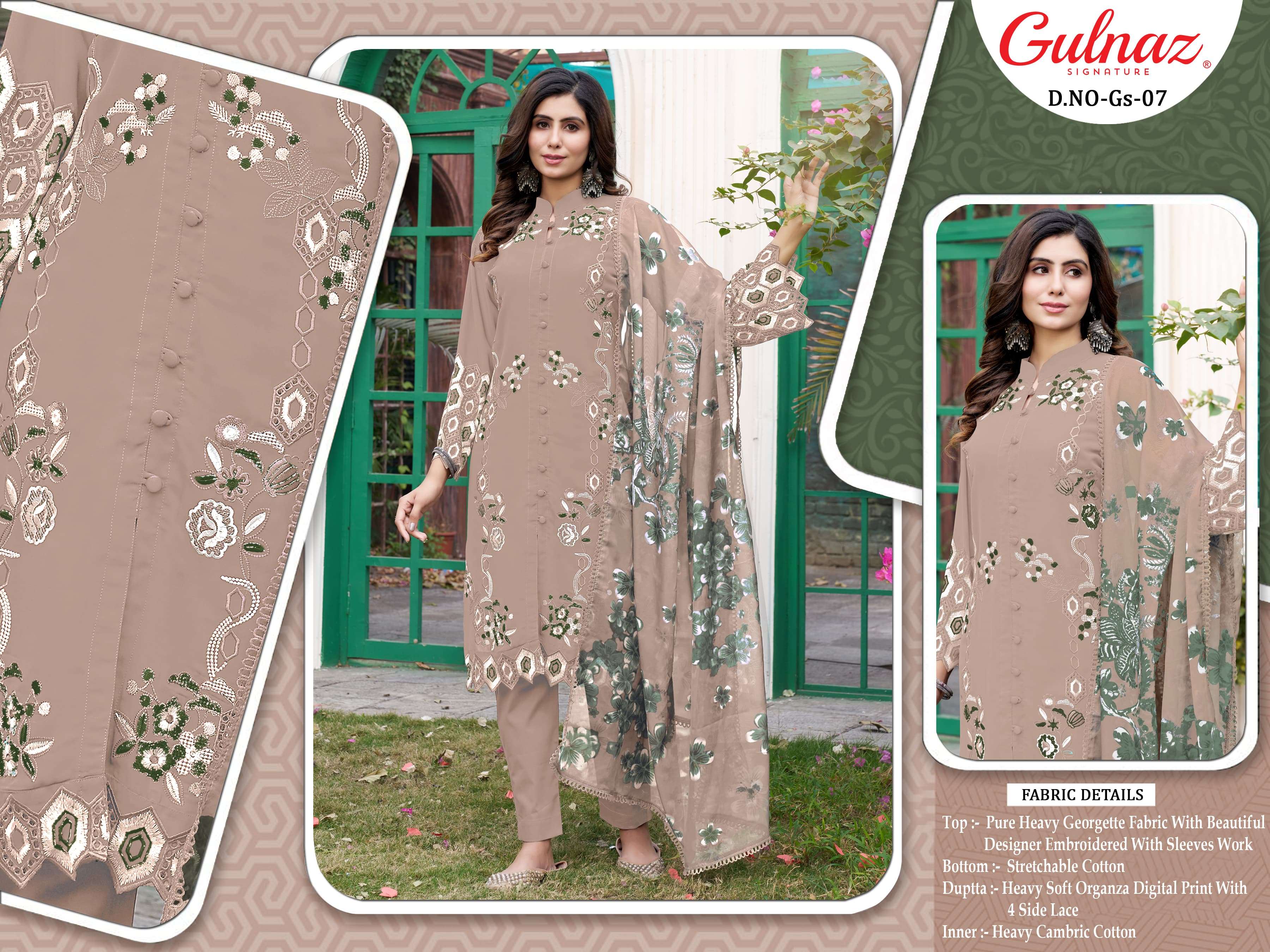 Gulnaz Gs 07 Georgette Pakistani Suits Wholesale catalog