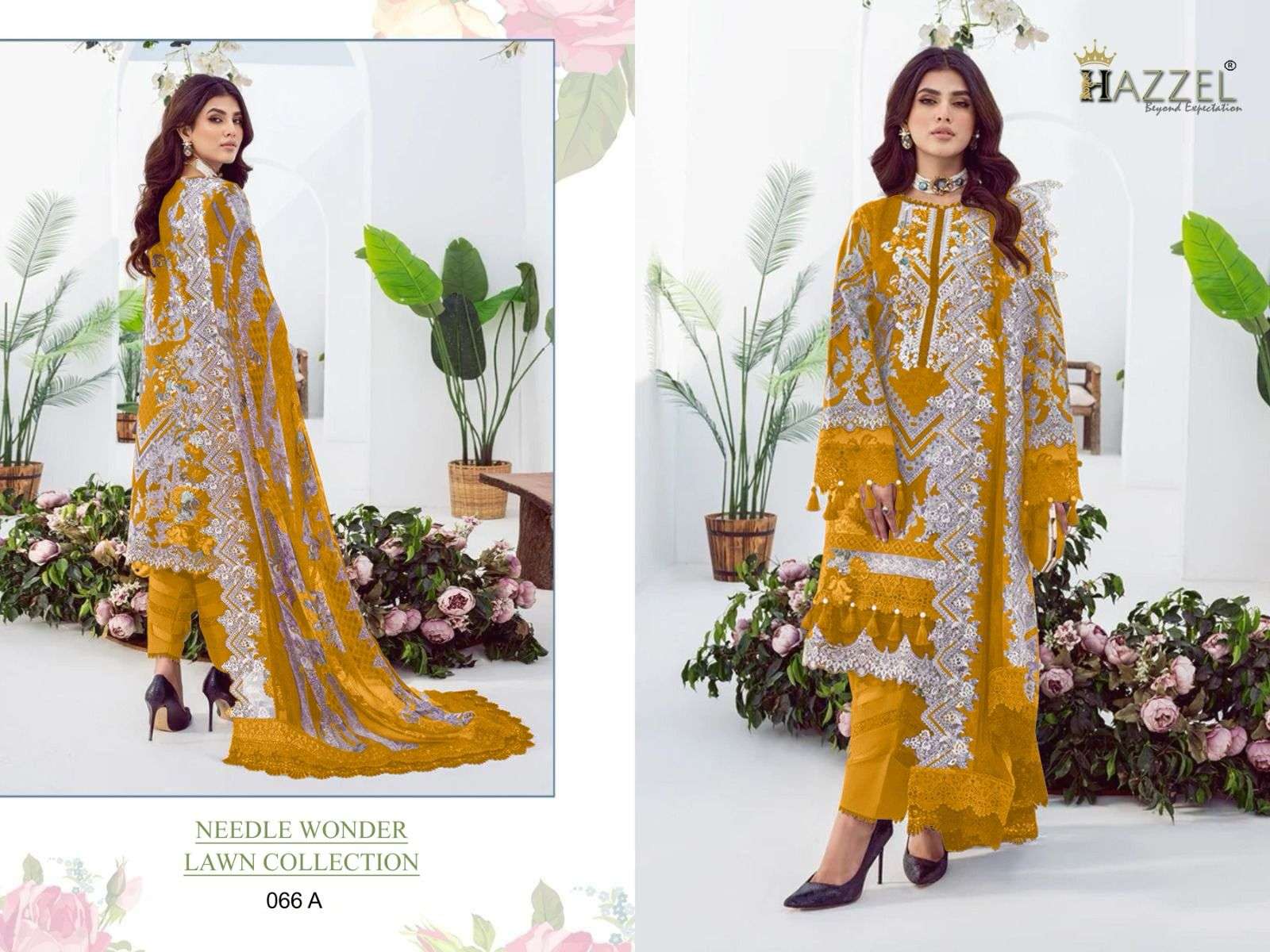 Hazzel Needle Wonde 066 Cotton Dupatta Pakistani Suits Wholesale catalog