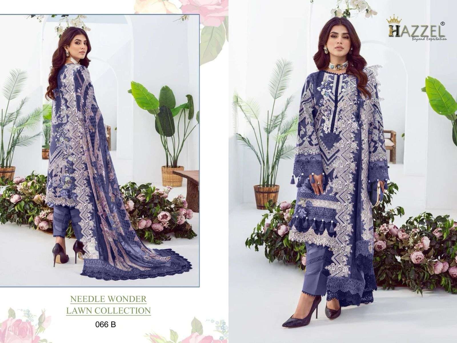 Hazzel Needle Wonde 066 Cotton Dupatta Pakistani Suits Wholesale catalog