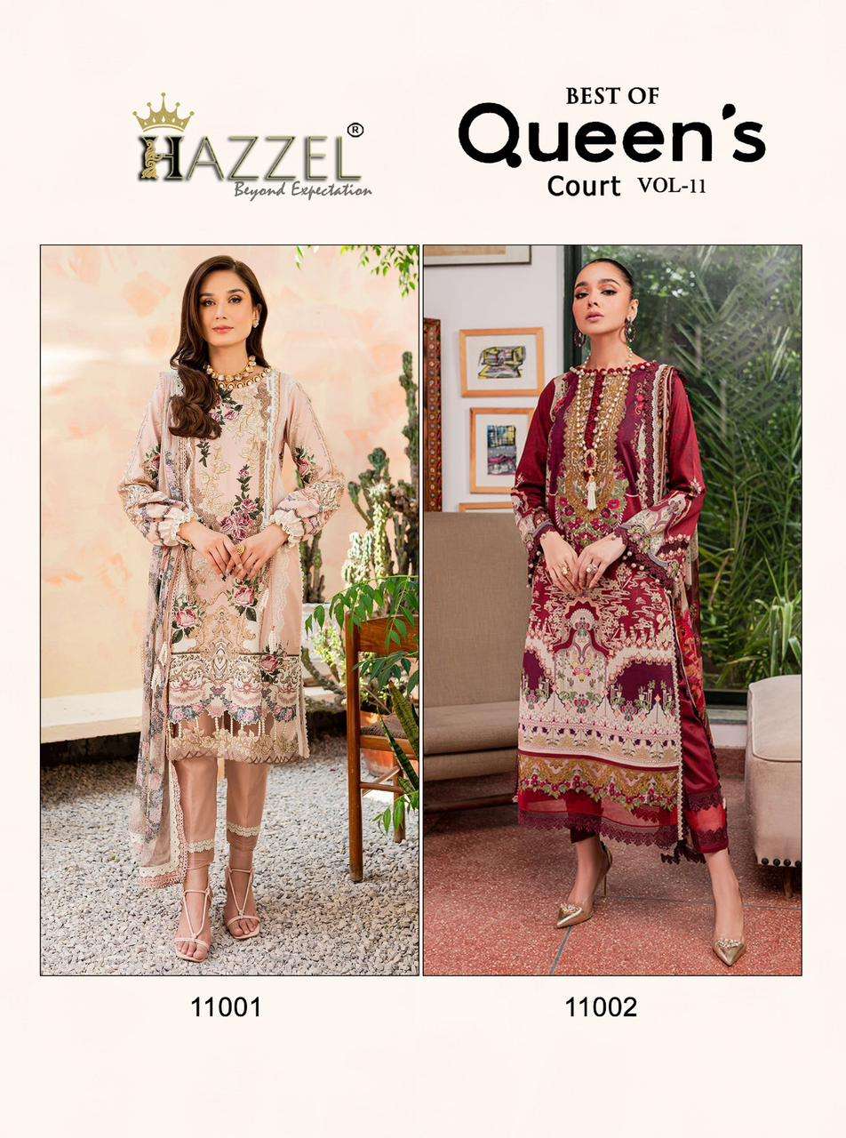 Hazzel Queens Court Vol 11 Cotton Dupatta Pakistani Suits Wholesale catalog