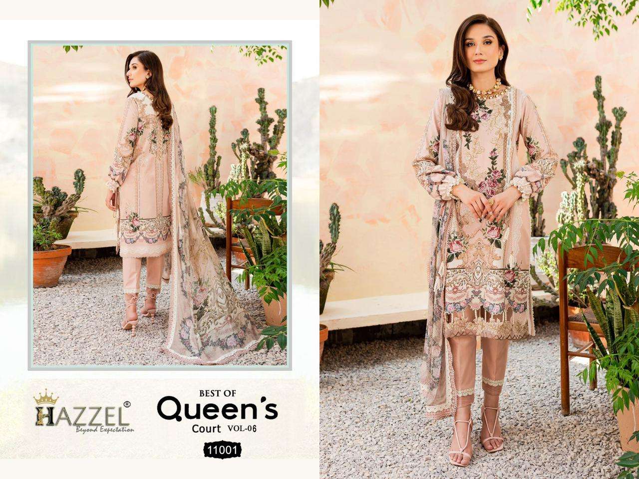 Hazzel Queens Court Vol 11 Cotton Dupatta Pakistani Suits Wholesale catalog