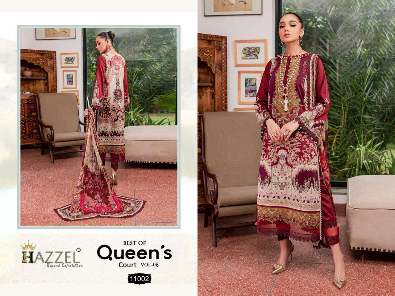 Hazzel Queens Court Vol 11 Cotton Dupatta Pakistani Suits Wholesale catalog