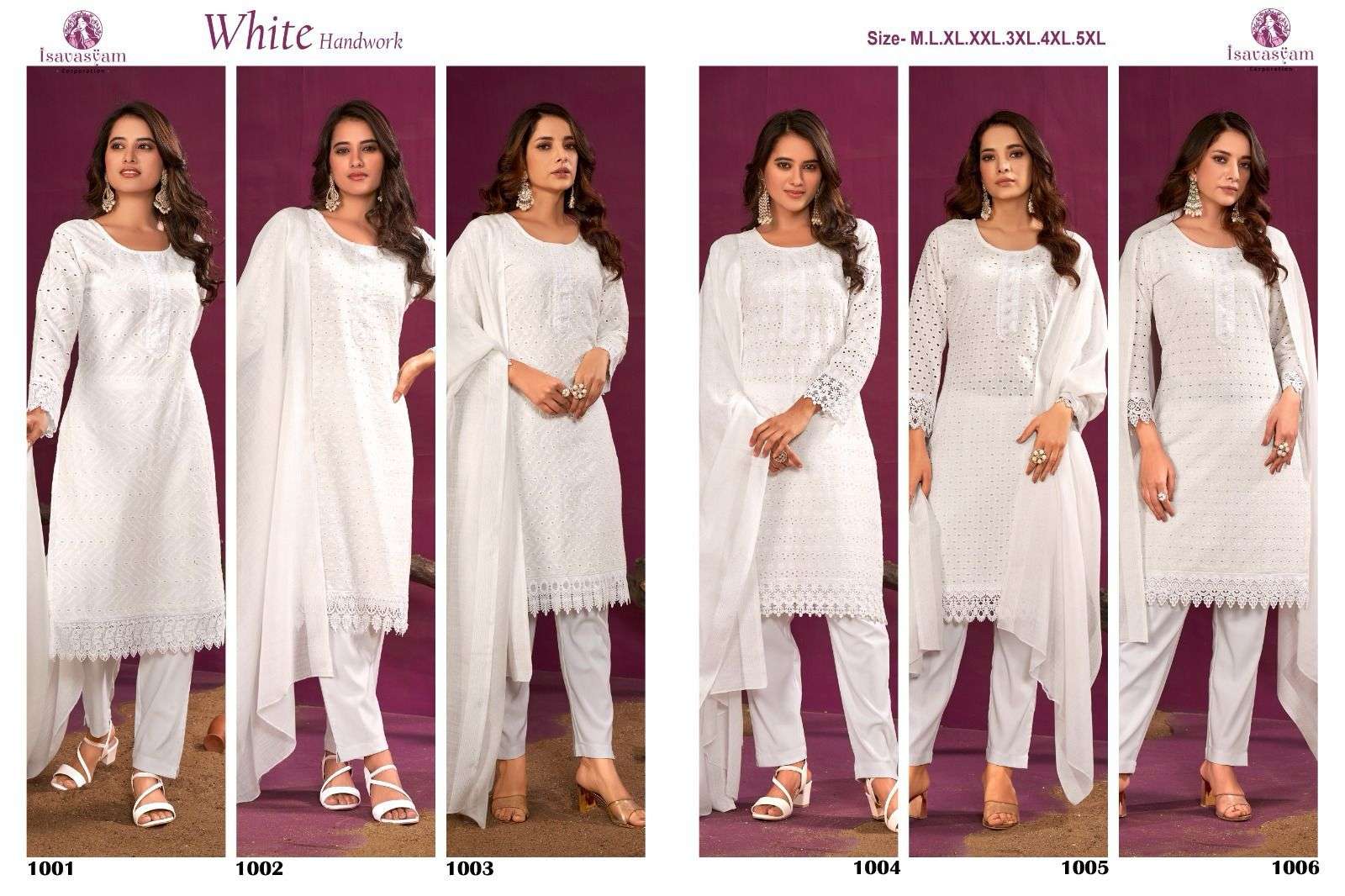 Isavasyam corporation White Handwok Kurti Wholesale catalog