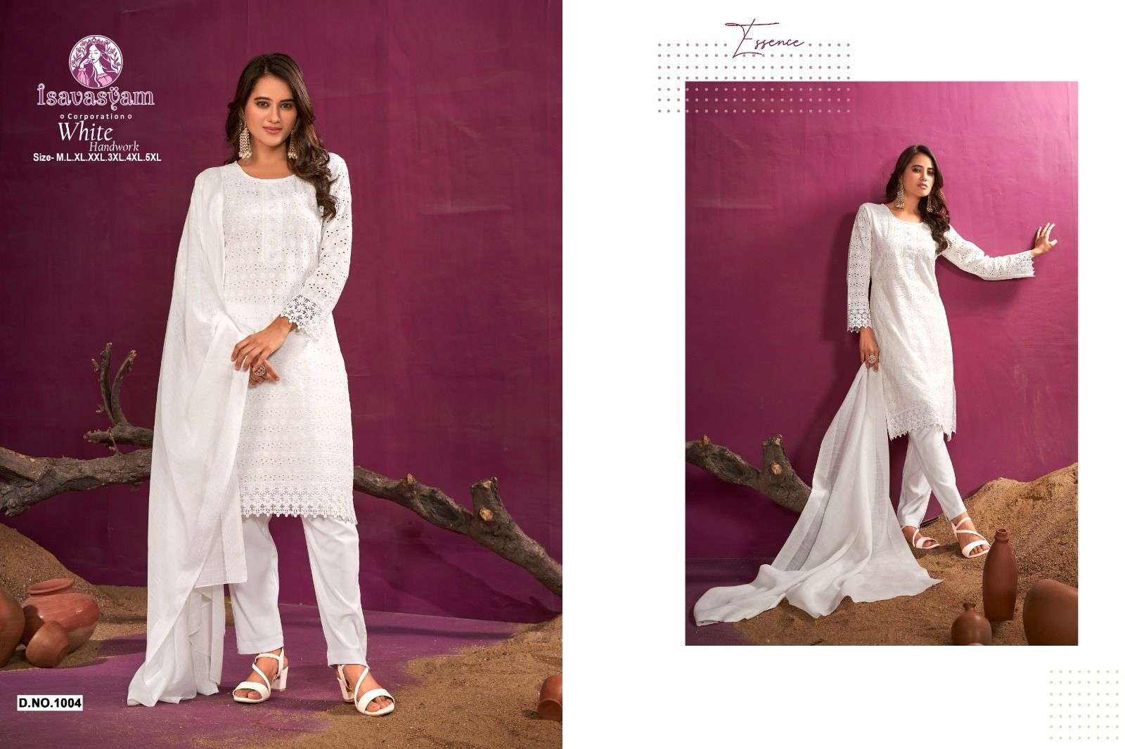 Isavasyam corporation White Handwok Kurti Wholesale catalog