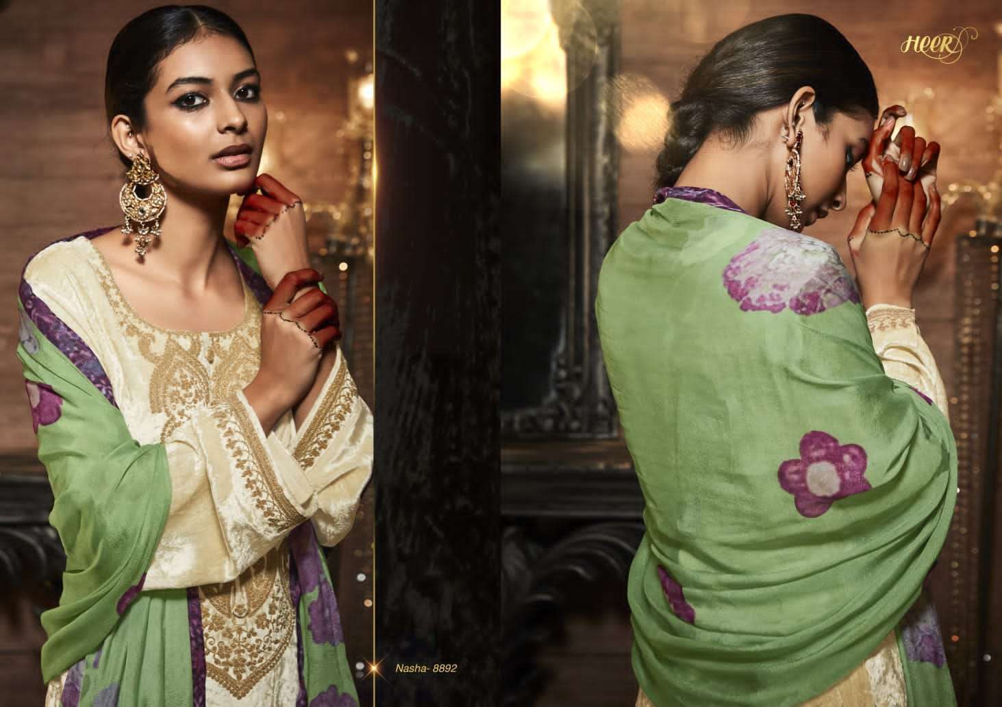 Kimora Heer Nasha Velvet Pashmina Dress Material Wholesale catalog