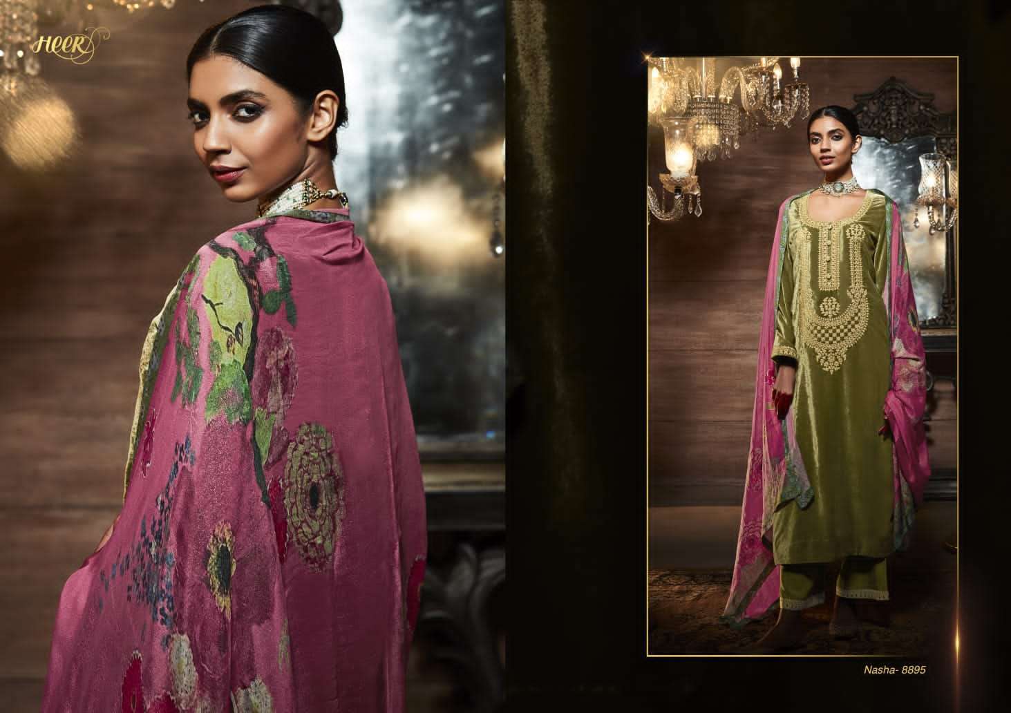 Kimora Heer Nasha Velvet Pashmina Dress Material Wholesale catalog