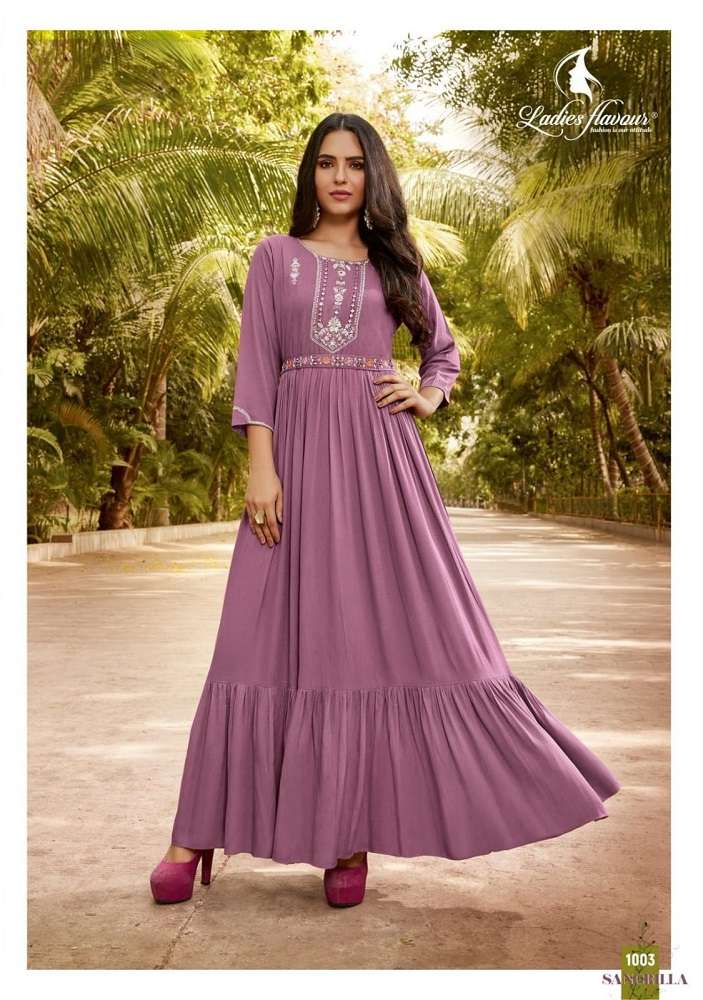 PUSHPA BY LADIES FLAVOUR RAYON VISCOSE READYMADE DRESS COLLECTION -  textiledeal.in