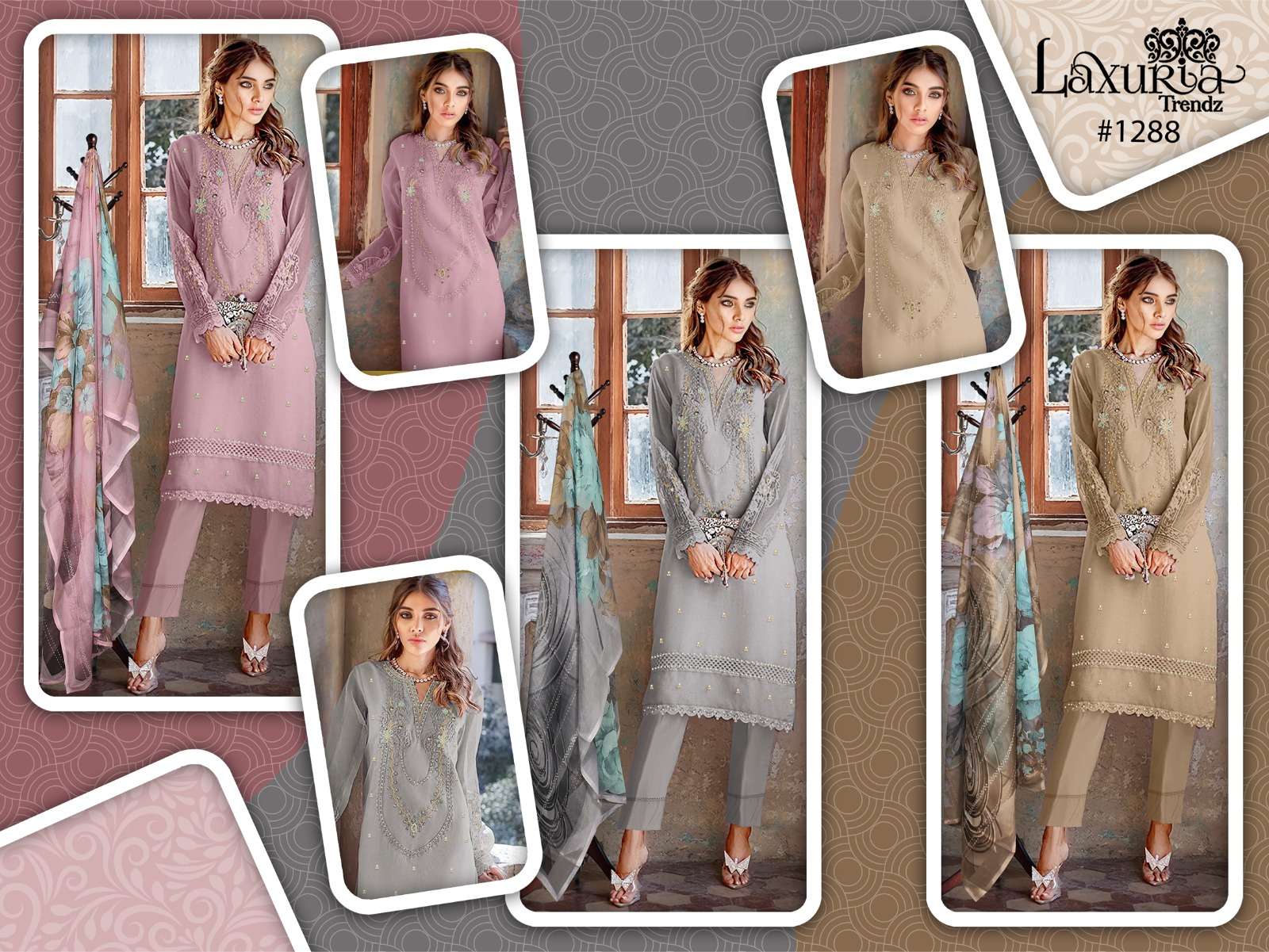 Laxuria Trendz 1288 Faux Georgette Pakistani Suit Wholesale catalog