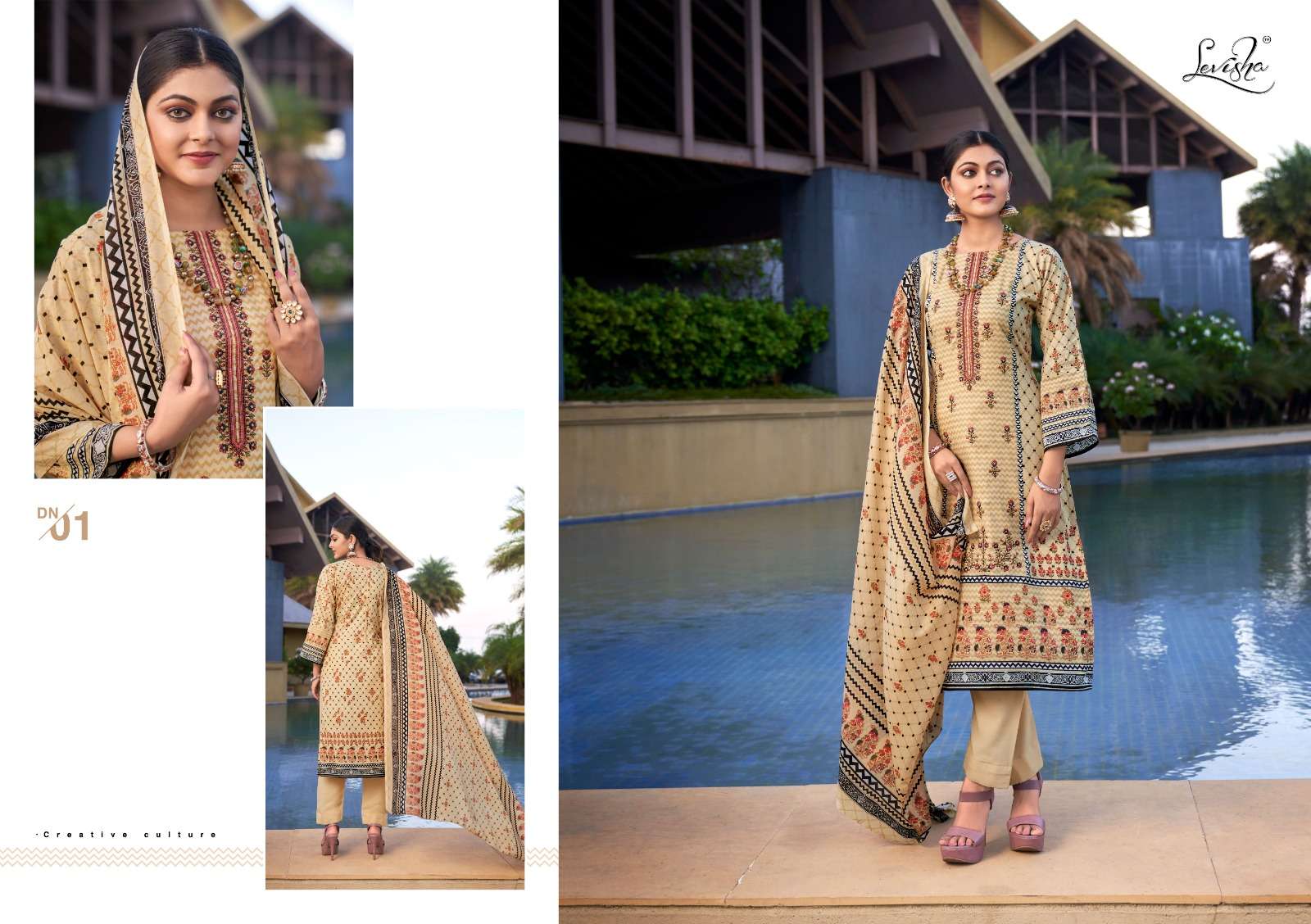 Levisha Jashn E Noor Cambric Cotton Dress Material Wholesale catalog