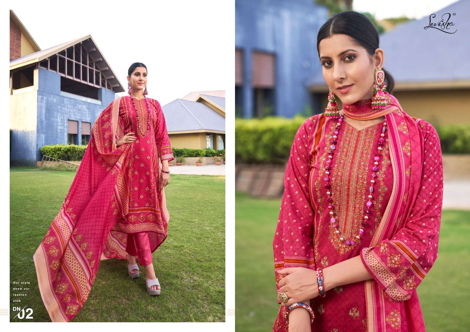Levisha Jashn E Noor Cambric Cotton Dress Material Wholesale catalog