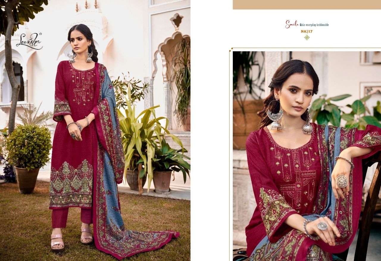 Levisha Nikhaar Pure Pashmina Dress Material Wholesale catalog
