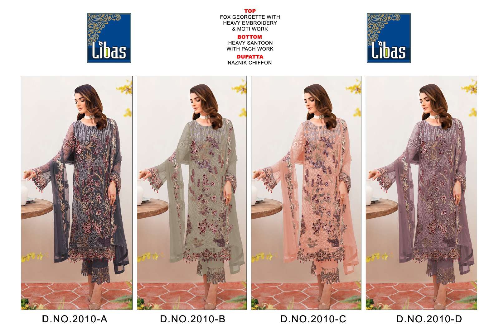 Libas 2010 Faux Georgette Salwar Suits Wholesale catalog