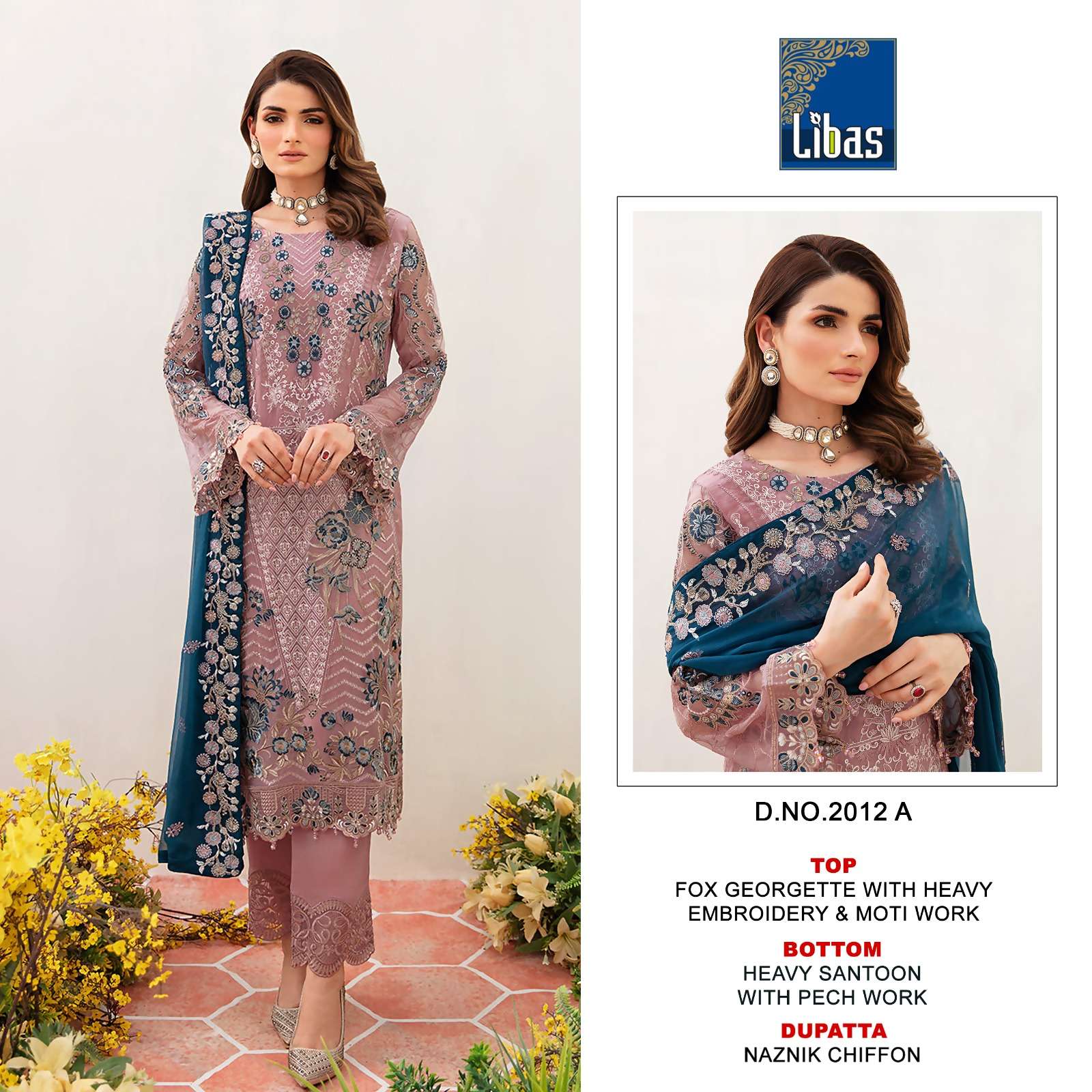 Libas 2012 Faux Georgette Pakistani Suits Wholesale catalog