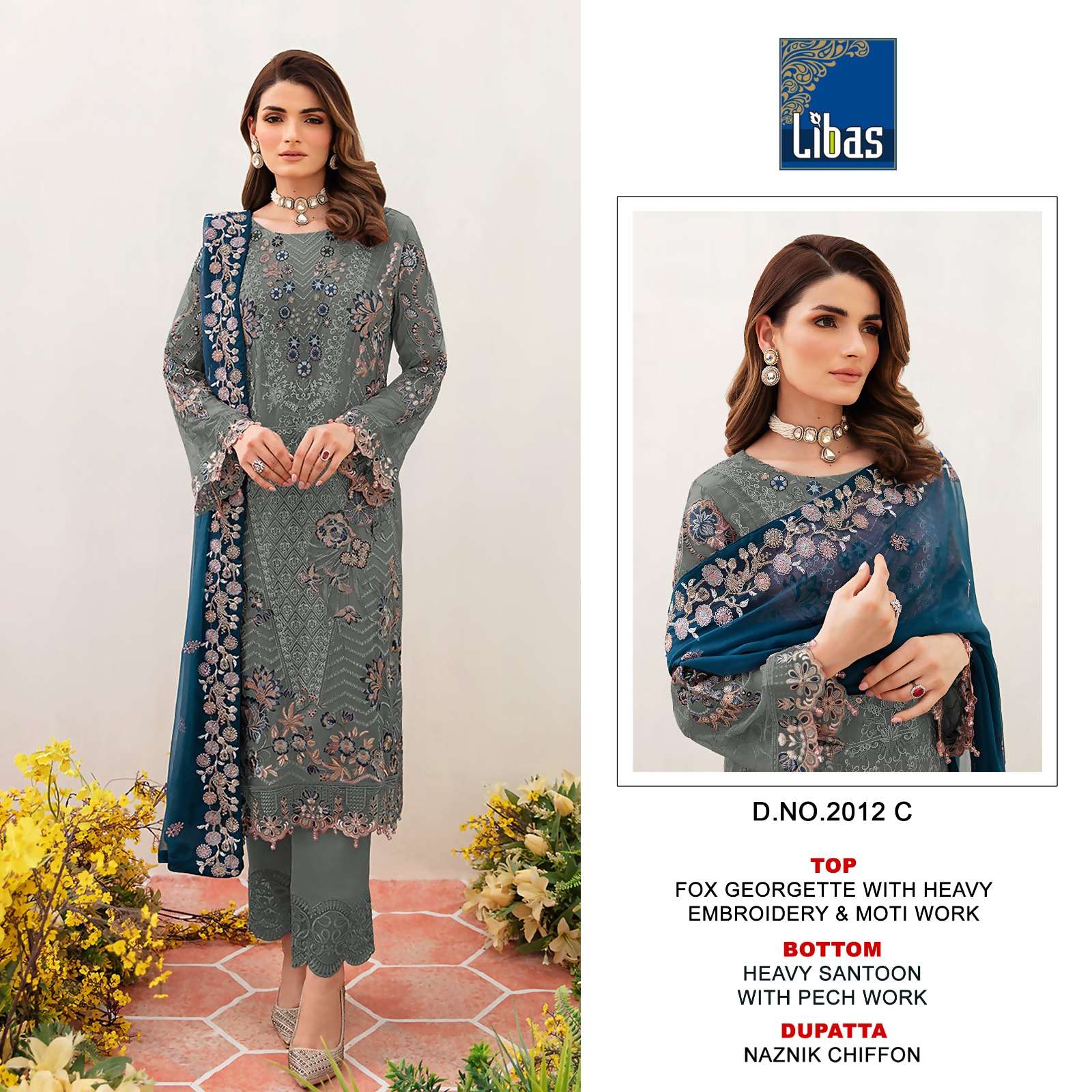 Libas 2012 Faux Georgette Pakistani Suits Wholesale catalog