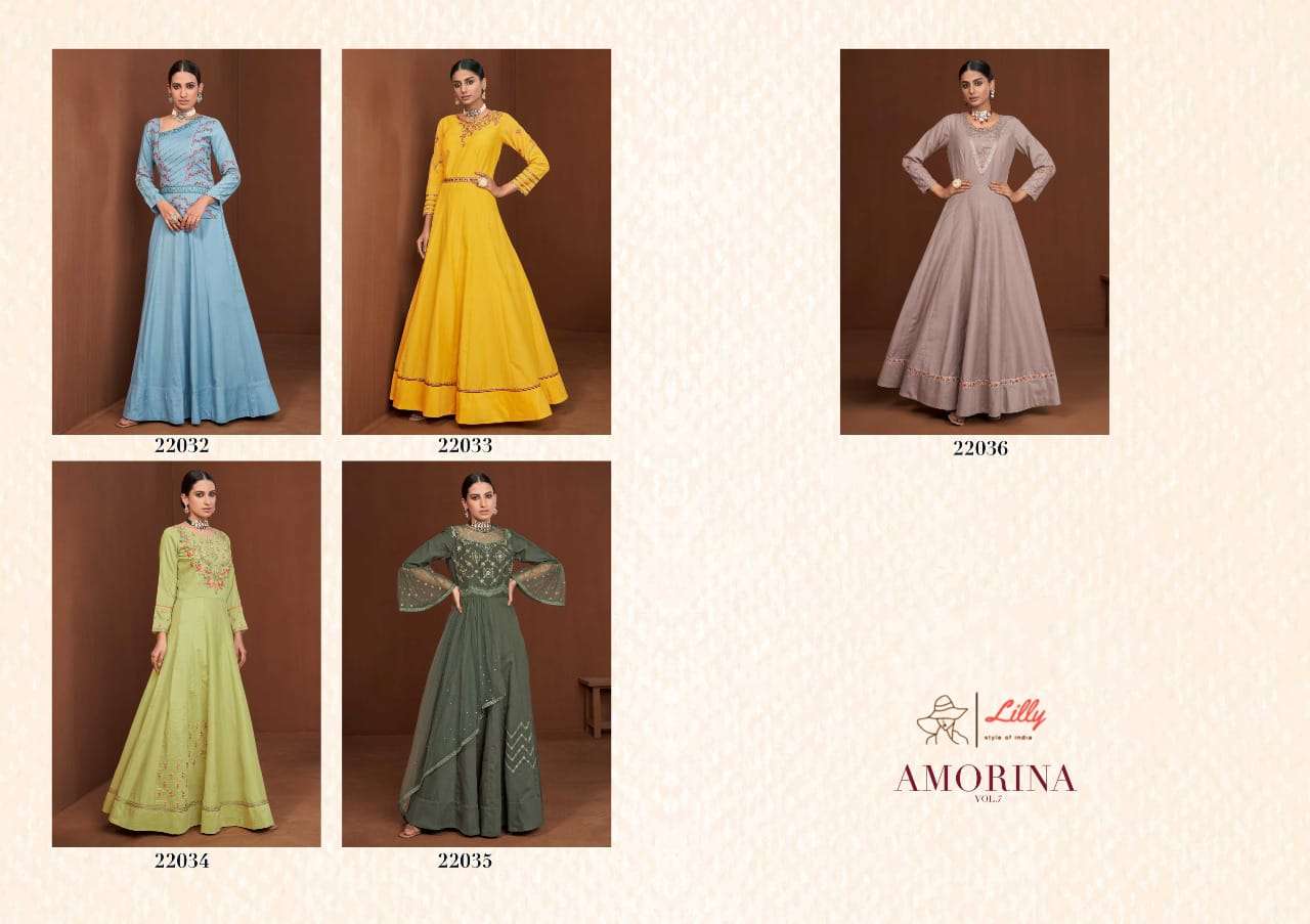 Lilly AMORINA VOL-7 Gown Kurti Wholesale catalog