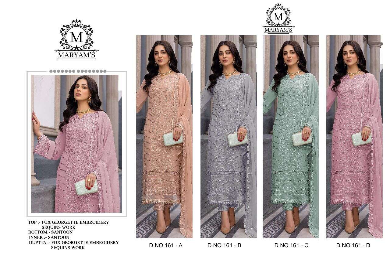 Maryams 161 Faux Georgette Pakistani Suits Wholesale catalog