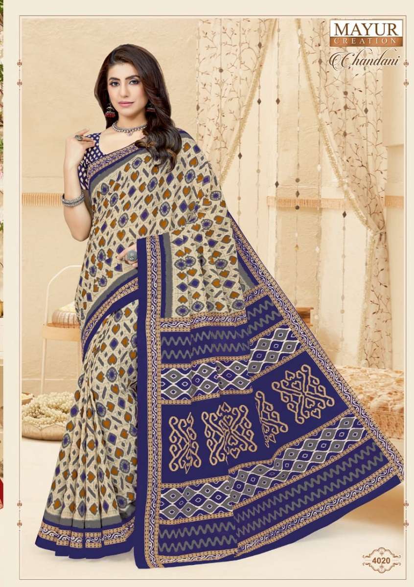 Mayur Chandani Cotton Saree Vol-4 -Dress Material -Wholesale Catalog