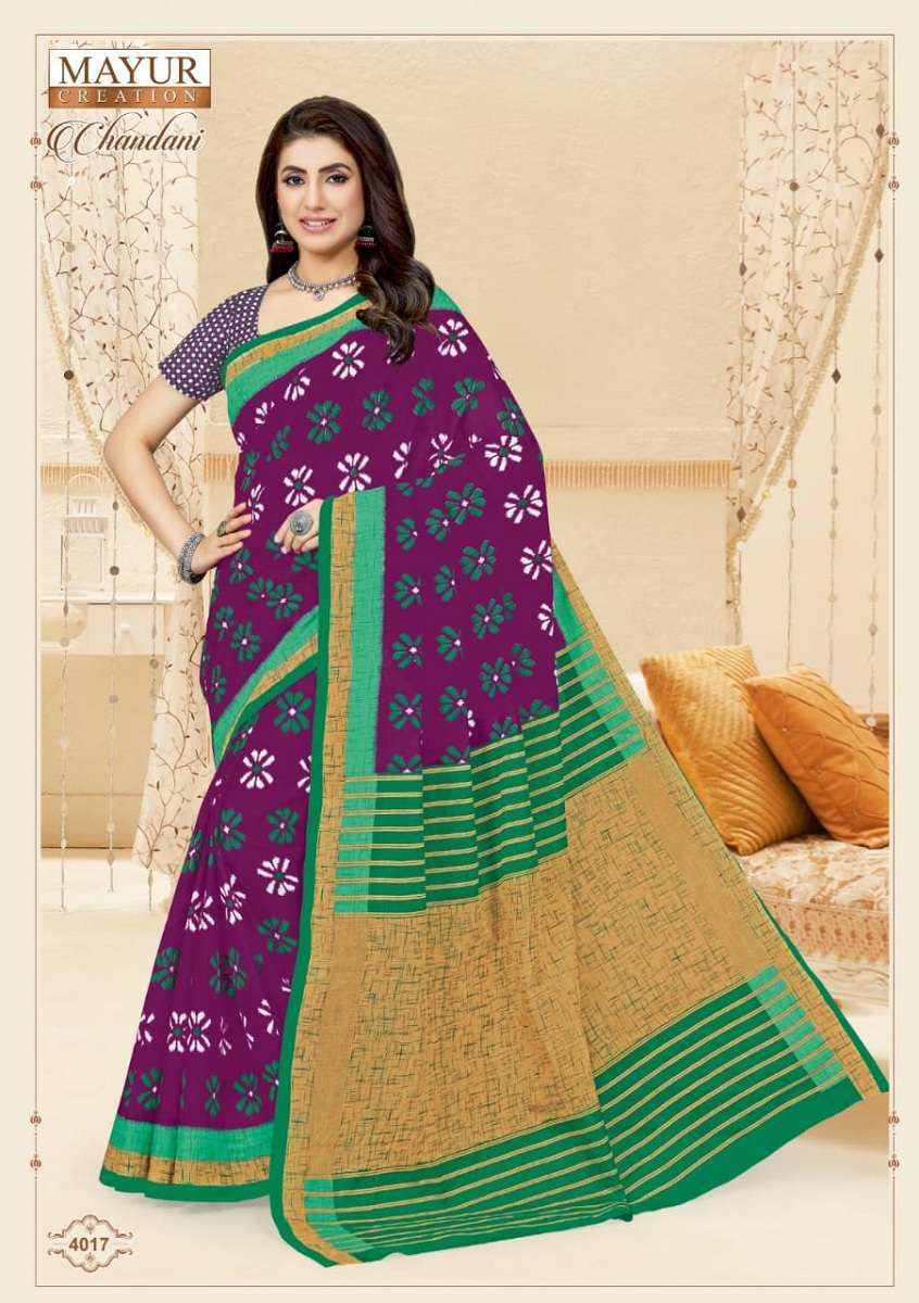 Mayur Chandani Cotton Saree Vol-4 -Dress Material -Wholesale Catalog