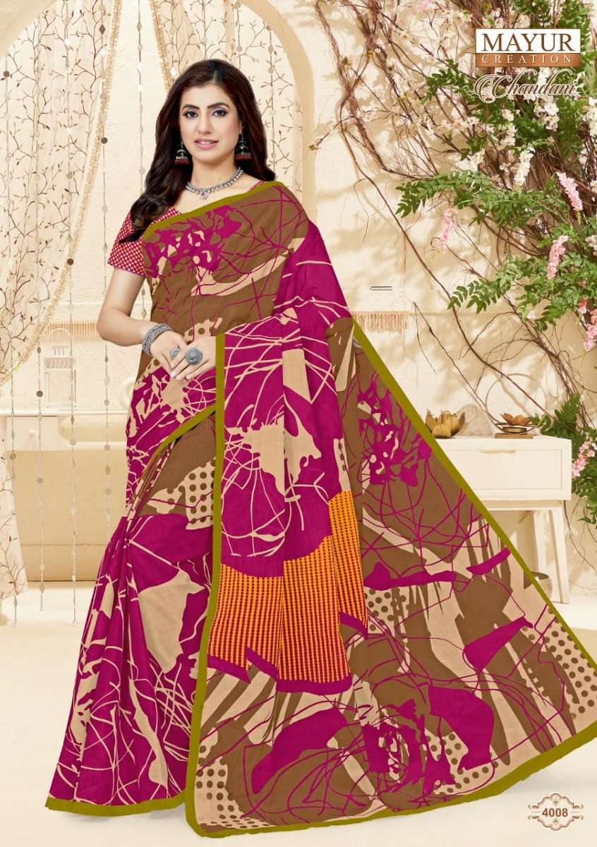 Mayur Chandani Cotton Saree Vol-4 -Dress Material -Wholesale Catalog