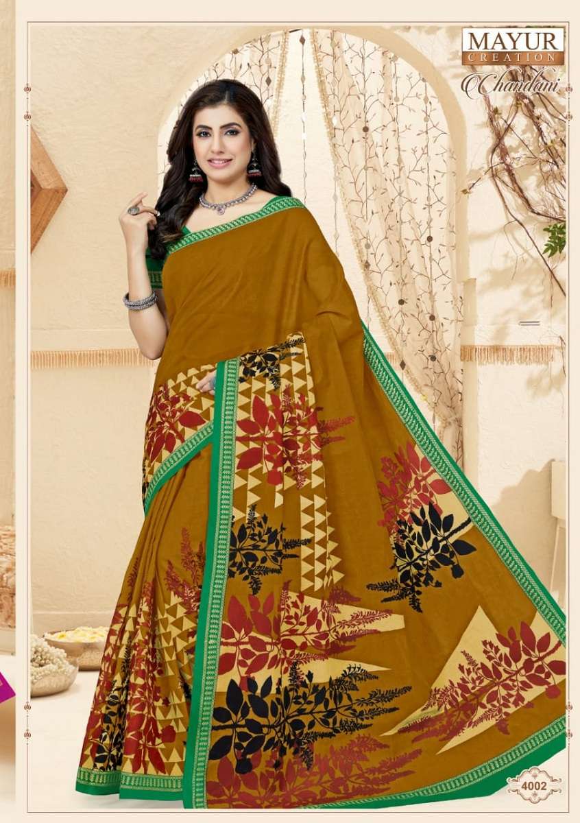 Mayur Chandani Cotton Saree Vol-4 -Dress Material -Wholesale Catalog