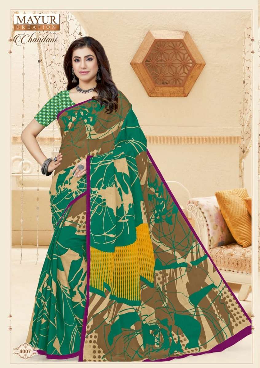 Mayur Chandani Cotton Saree Vol-4 -Dress Material -Wholesale Catalog