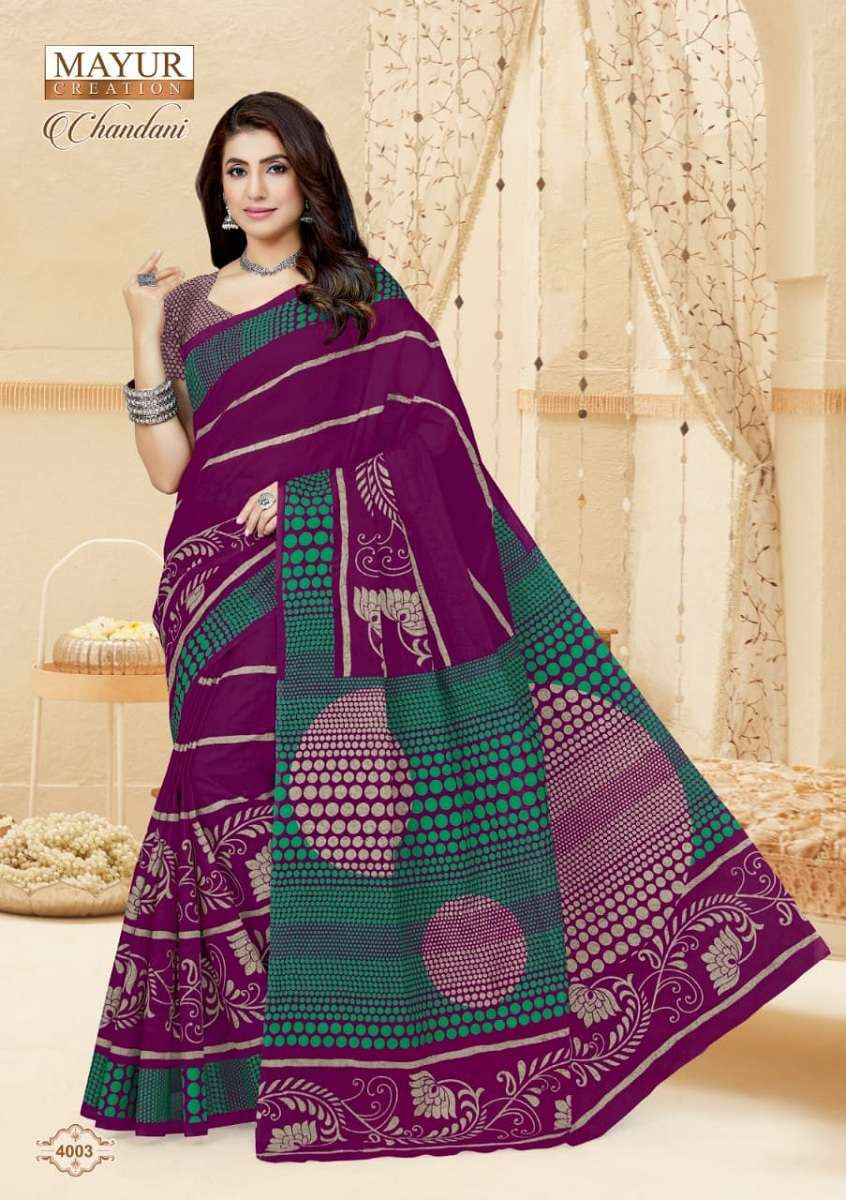 Mayur Chandani Cotton Saree Vol-4 -Dress Material -Wholesale Catalog