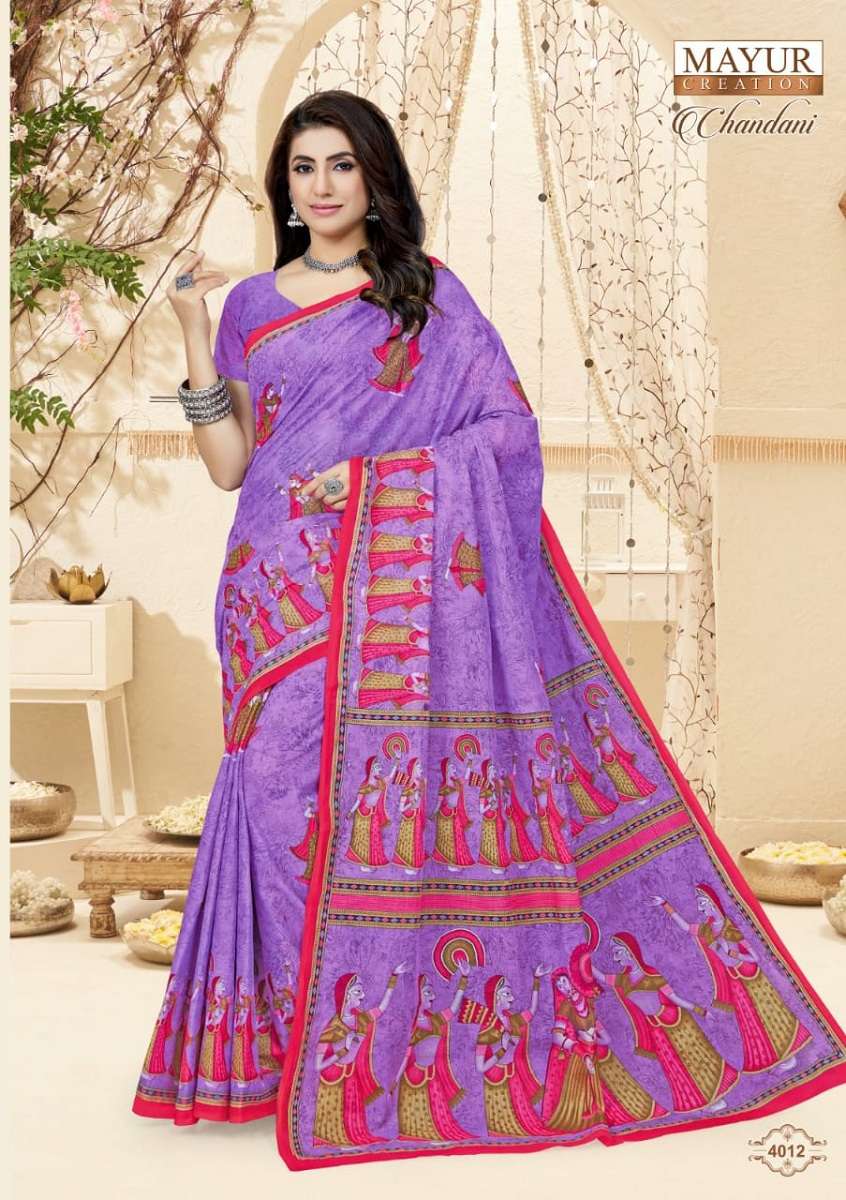 Mayur Chandani Cotton Saree Vol-4 -Dress Material -Wholesale Catalog