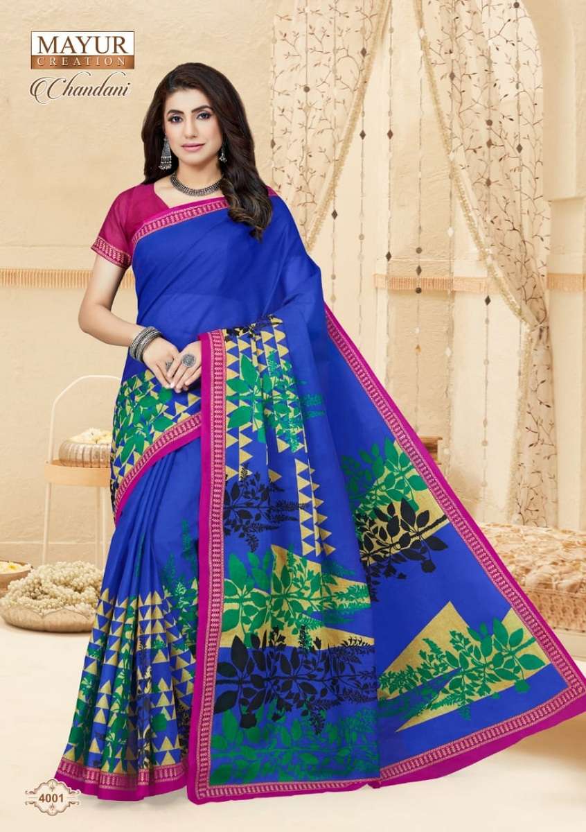 Mayur Chandani Cotton Saree Vol-4 -Dress Material -Wholesale Catalog