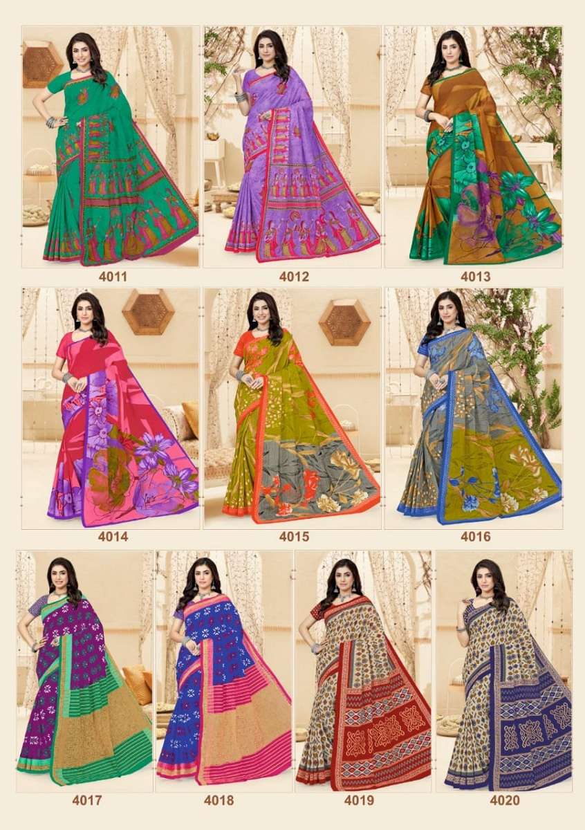 Mayur Chandani Cotton Saree Vol-4 -Dress Material -Wholesale Catalog