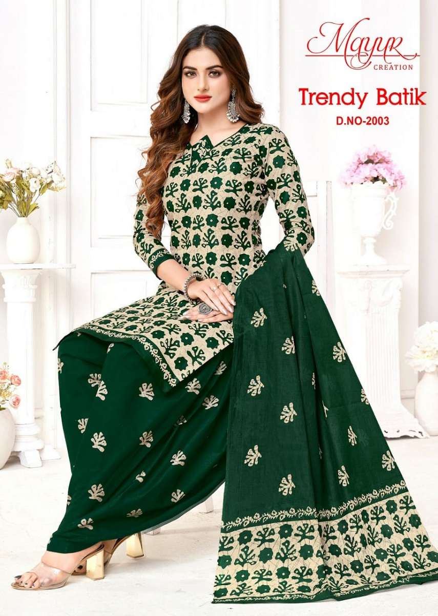 Mayur Trendy Batic Vol-2 -Dress Material -Wholesale Catalog