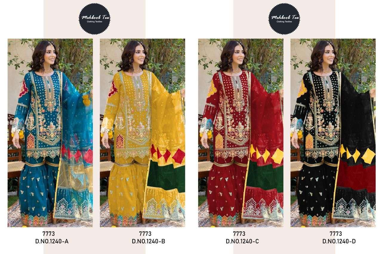 Mehboob Tex 1240 Organza Pakistani Suits Wholesale catalog
