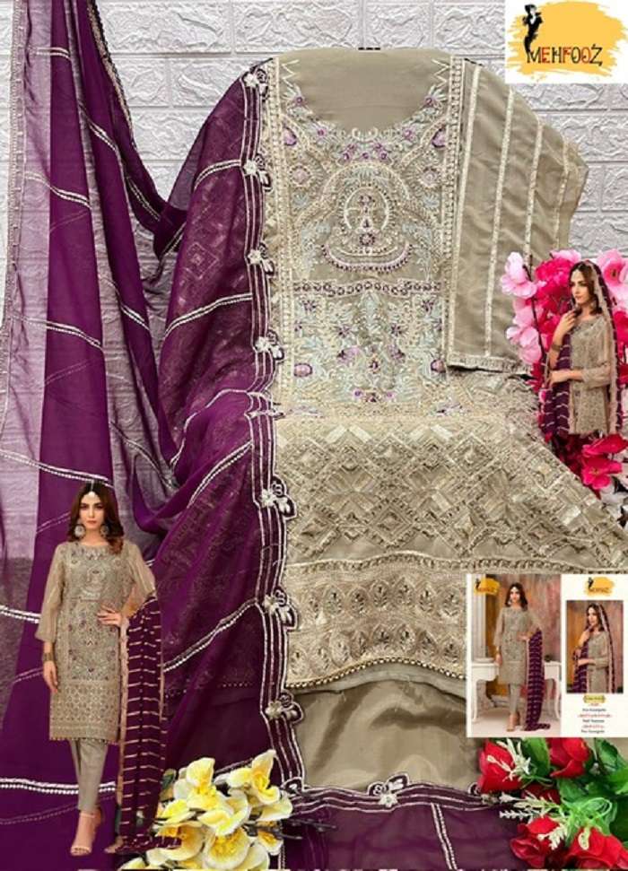 Mehfooz Pakistani Work Suits D No.-1015 -Dress Material -Wholesale Catalog