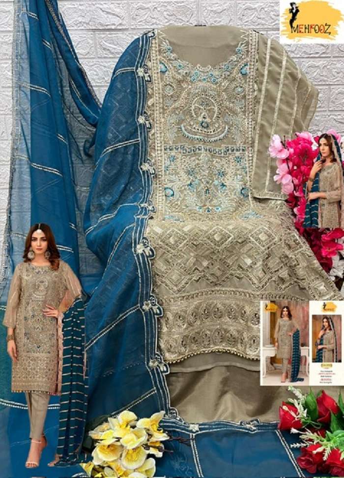 Mehfooz Pakistani Work Suits D No.-1015 -Dress Material -Wholesale Catalog