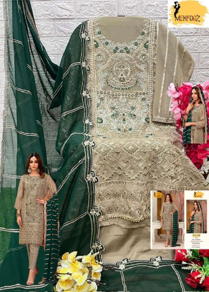 Mehfooz Pakistani Work Suits D No.-1015 -Dress Material -Wholesale Catalog