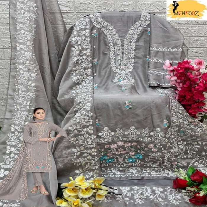 Mehfooz Pakistani Work Suits D No.-1019 -Dress Material -Wholesale Catalog
