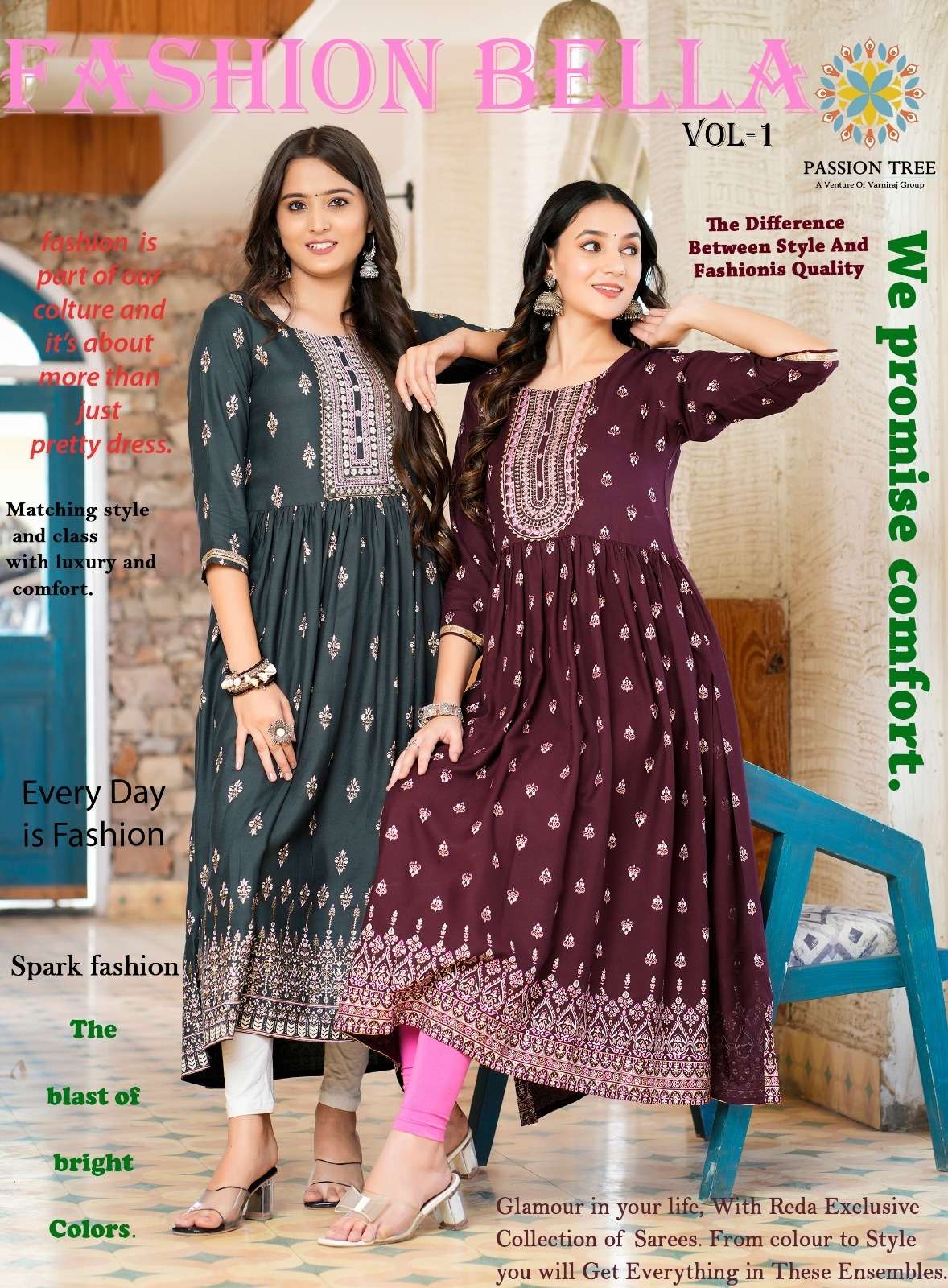 Passion Tree Fashion Bella Vol-1 Kurti Wholesale catalog