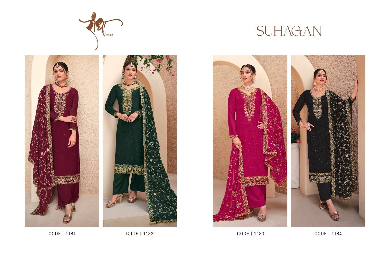 Radha Suhagan Georgette Embroidery Salwar Suit Wholesale catalog