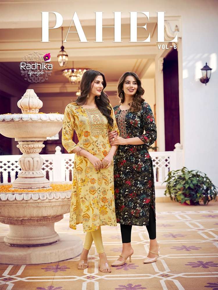 Radhika Pahel Vol-6 -Readymade Straight Kurtis -Wholesale Catalog