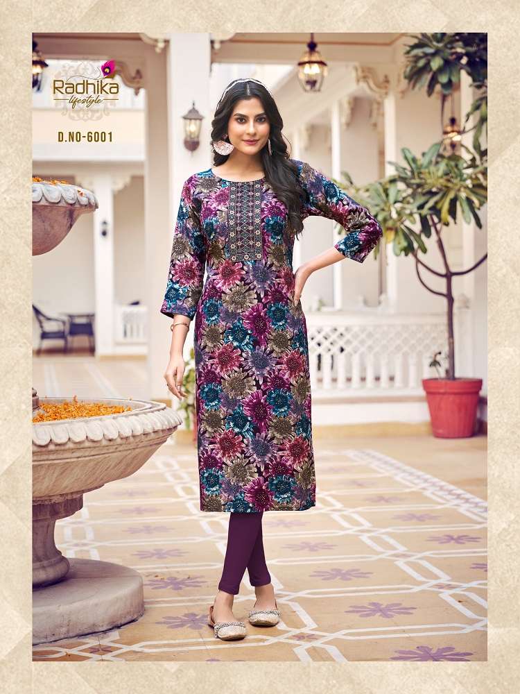 Radhika Pahel Vol-6 -Readymade Straight Kurtis -Wholesale Catalog