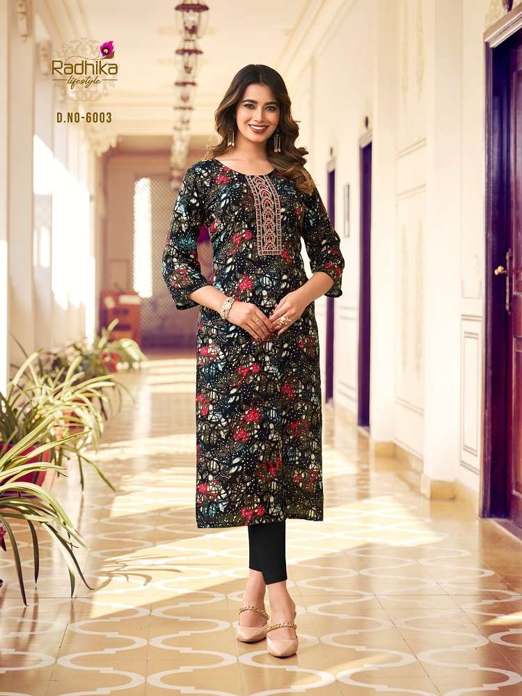 Radhika Pahel Vol-6 -Readymade Straight Kurtis -Wholesale Catalog