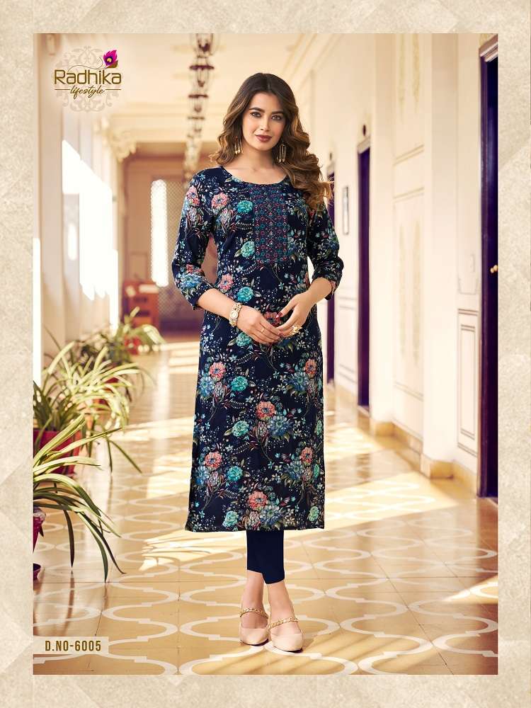 Radhika Pahel Vol-6 -Readymade Straight Kurtis -Wholesale Catalog